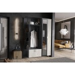 Прихожая Лика №1 1,5м, Графит, Дуб Крафт Белый