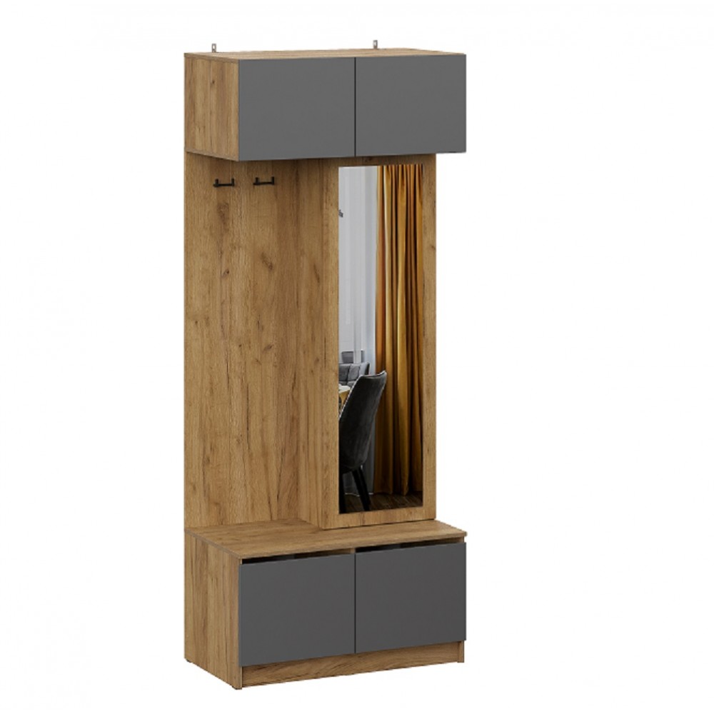 Вешалка с зеркалом "Авиньон", Графит