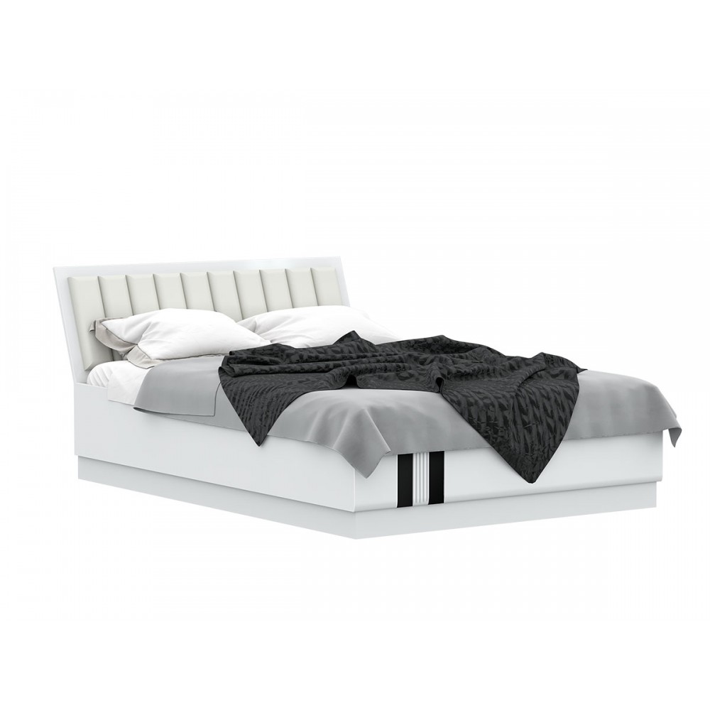 Кровать с основанием Магнолия 1,6м, Белый глянец холодный