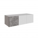 Антресоль Мадрид (1,3) с зеркалом 400 белый/ателье светлое