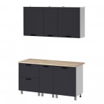 МК Аленушка 1,6м в.4 Магнолия Сталь,скоба черный,сонома