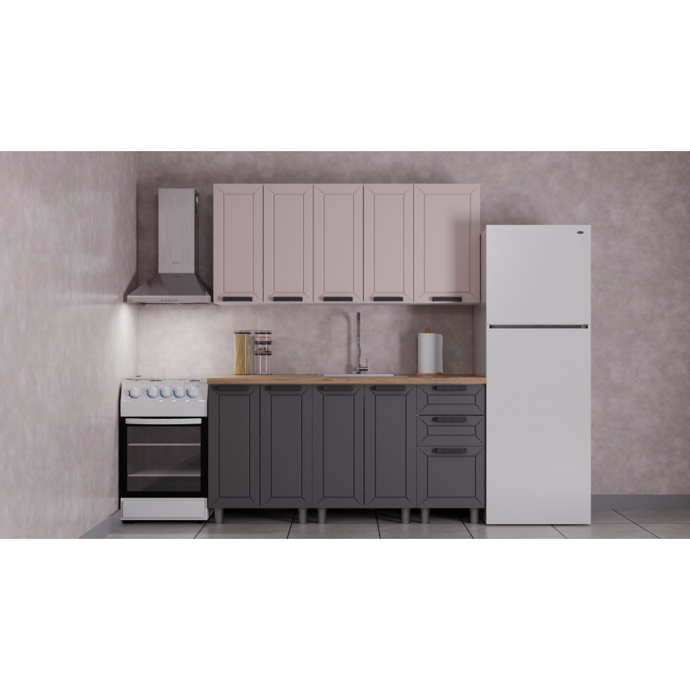 ГК Аленушка 1,6м Лилия Кашемир/Сталь, черный (без столешницы)