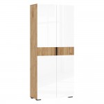 Шкаф двухстворчатый Роджина (800), Белый глянец, Дуб крафт