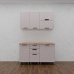 МК Аленушка 1,4м с ящ. Магнолия Кашемир,скоба черный,сонома