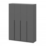 Шкаф распашной с наполнением (11 полок + 2 ящика + штанга) ШК 5 (1600), Графит