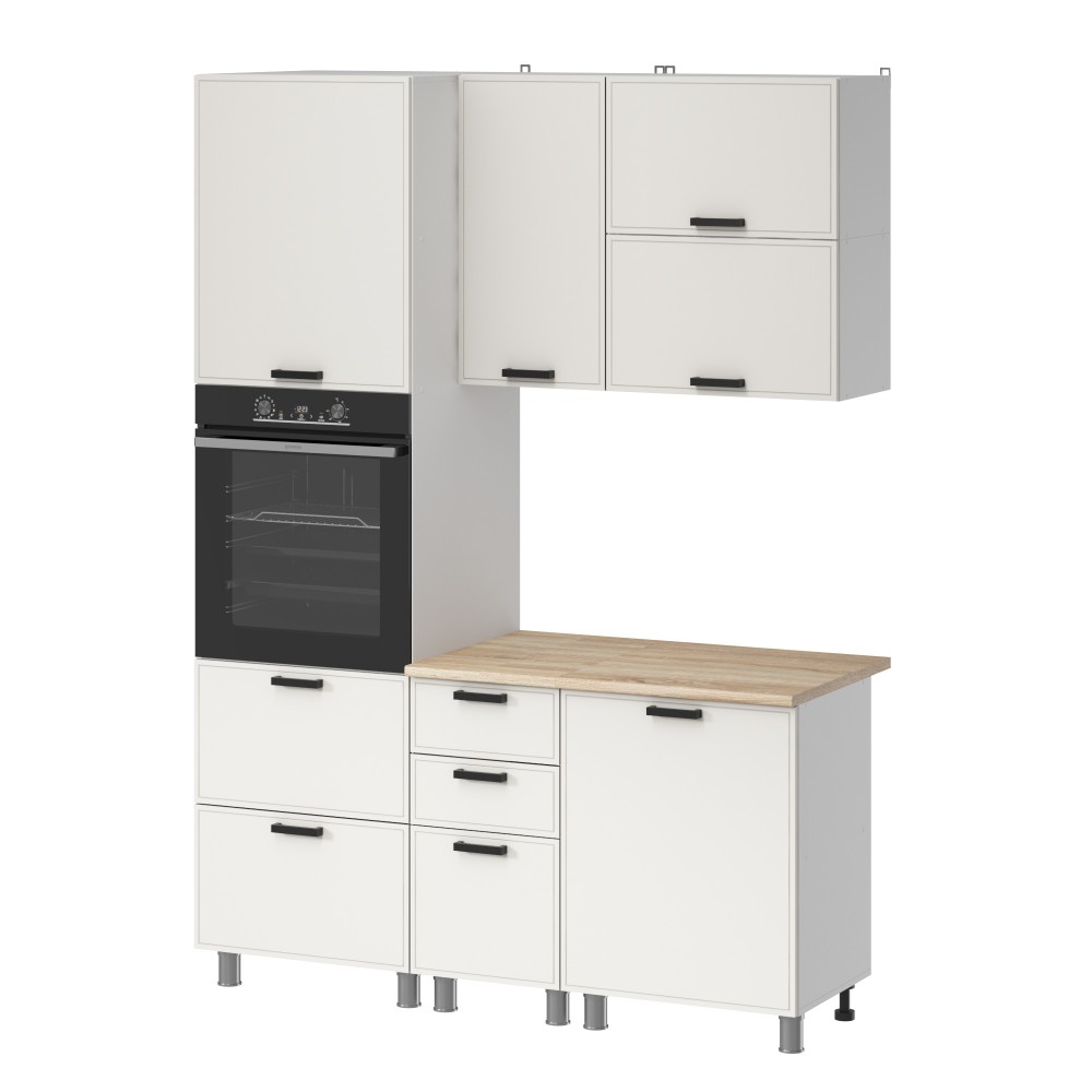 МК Аленушка 1,6м ПД 2 Магнолия Молочный,скоба черный,сонома