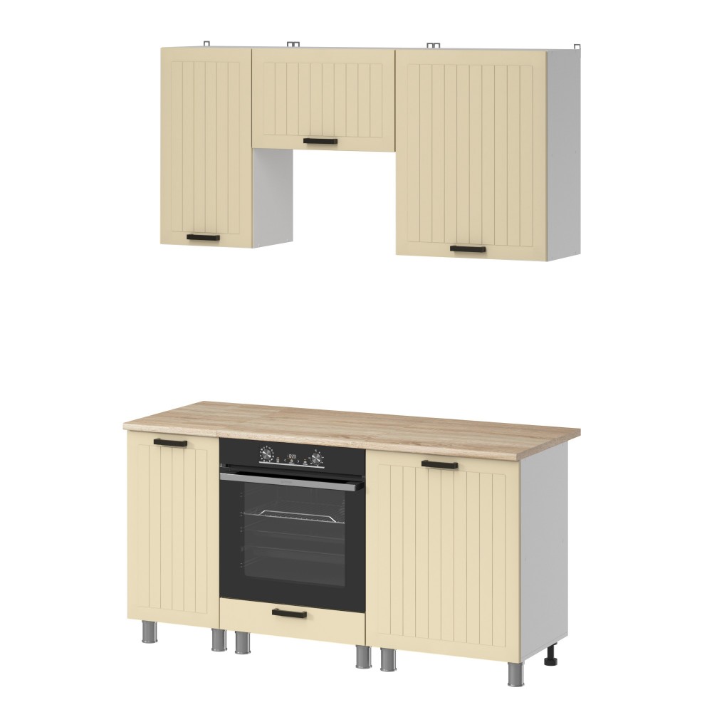 МК Аленушка 1,6м в.5 Орхидея Крем,скоба черный,сонома