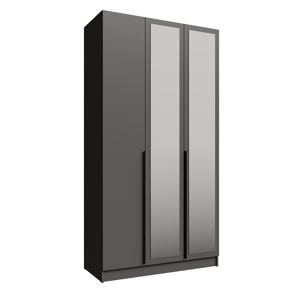 Шкаф Мадрид (1,2) с зеркалом графит серый
