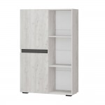 Шкаф-стеллаж Мрия ШК-16, Бетон пайн светлый, Графит