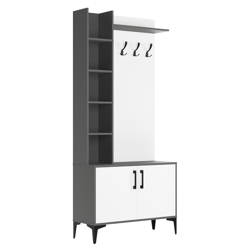 Прихожая Пекин, Графит, Белый