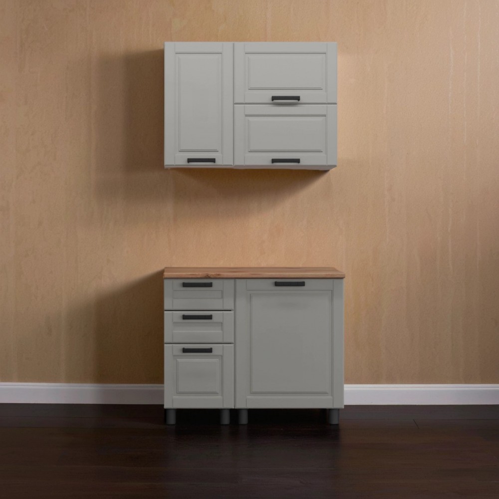 МК Аленушка 1 м с 3 ящ. Астра Керамика,скоба черный,сонома