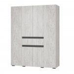 Шкаф 4-х створчатый Мрия ШК-13, Бетон пайн светлый, Графит