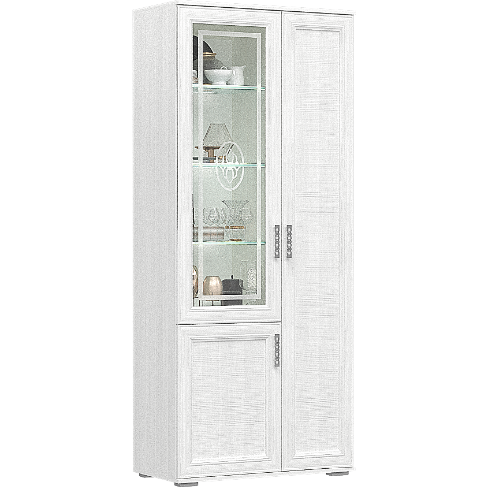 Корвет Люкс №36 Шкаф комби 450 С ПОДСВЕТКОЙ ЛЕВЫЙ