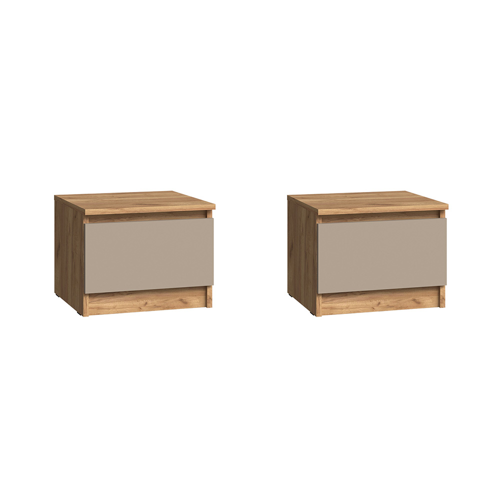 Тумбы прикроватные Челси Color, Глиняный серый, Дуб крафт