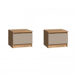 Тумбы прикроватные Челси Color, Глиняный серый, Дуб крафт