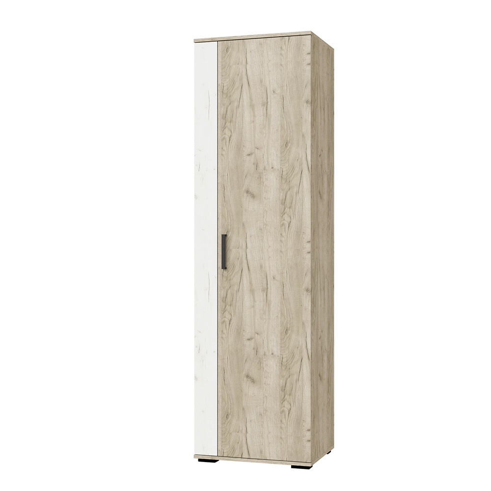 Шкаф платяной Оскар-18, Дуб крафт серый, Дуб крафт белый