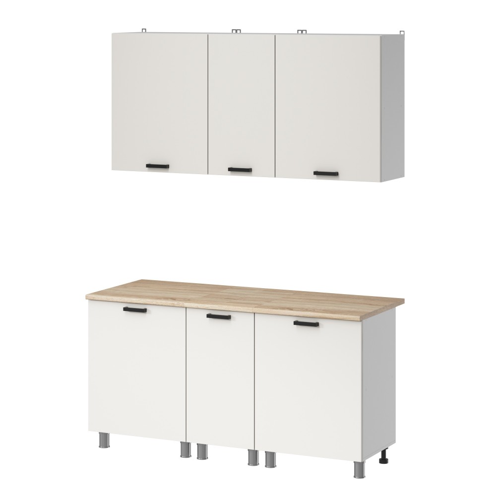 МК Аленушка 1,6м в.3 Лаванда Молочный,скоба черный,сонома