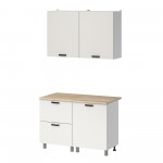 МК Аленушка 1,2м с ящ. Лаванда Молочный,скоба черный,сонома