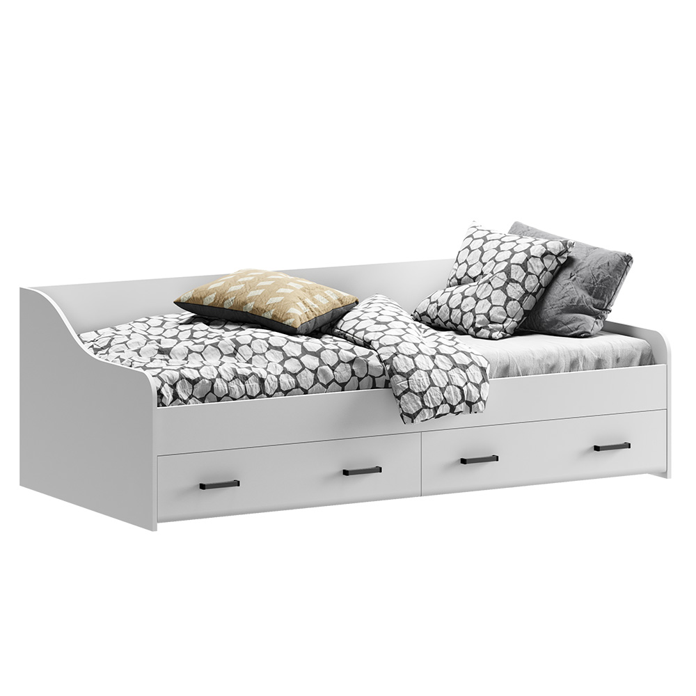 Кровать Вега, Белый глянец холодный, Белый