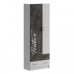 Шкаф Вега Позитив, Бетон темный, Белый