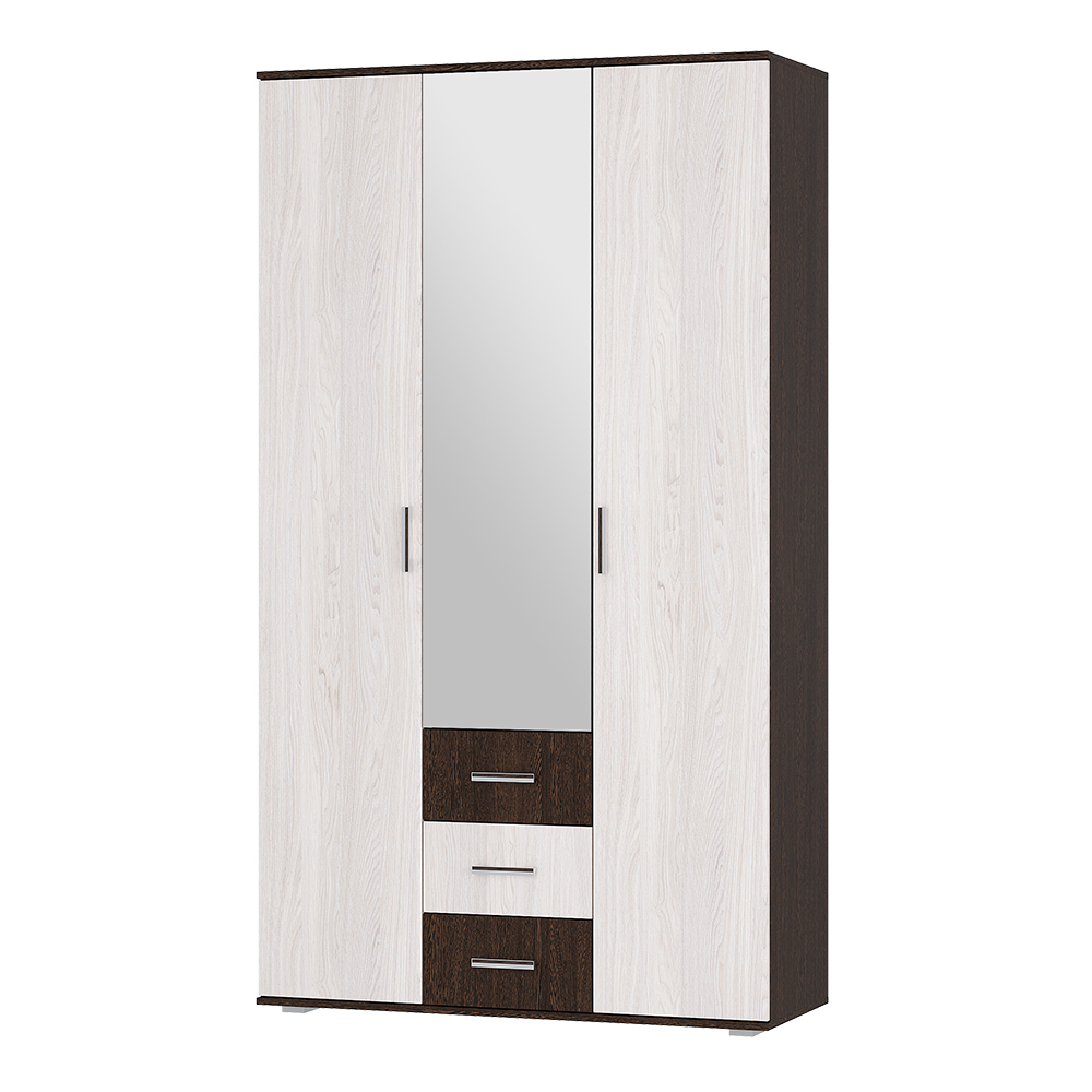 Шкаф трехдверный Белла, венге/ясень белый