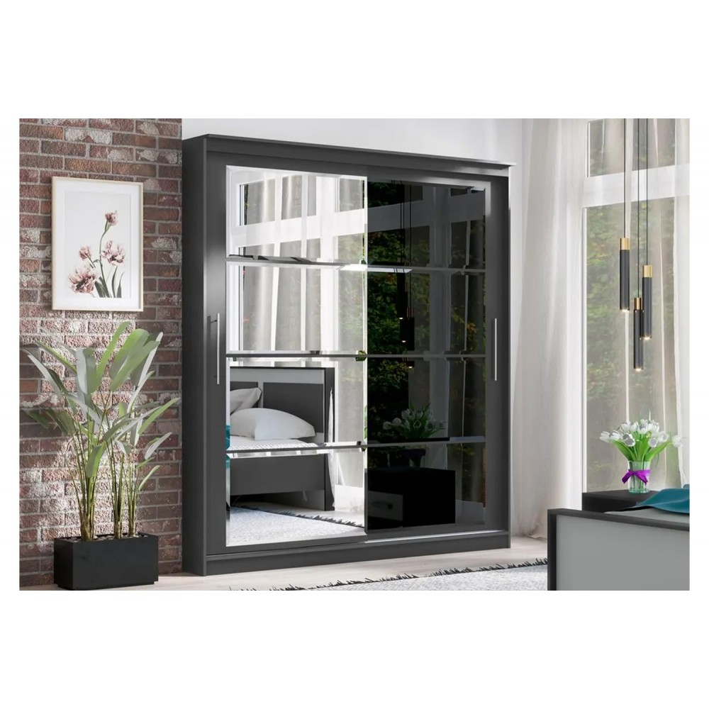 Шкаф-купе Элегант №7 2,0 м, Графит