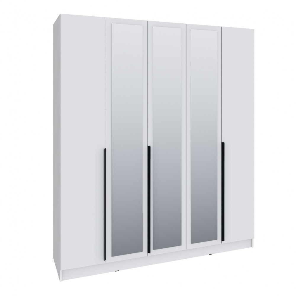 Шкаф Мадрид (2,0) с 3 ящ. внутри с зеркалом белый