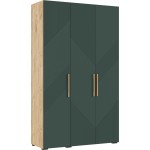Шкаф трехстворчатый Ирис, Браш Мени Грин, Дуб Крафт