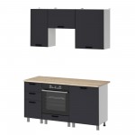 МК Аленушка 1,6м в.7 Магнолия Сталь,скоба черный,сонома