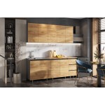 Кухня Челси 2,0м (Графит/Графит (Дуб вотан))