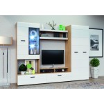 Гостиная Нэнси Вариант №4, Белый глянец холодный, Сонома