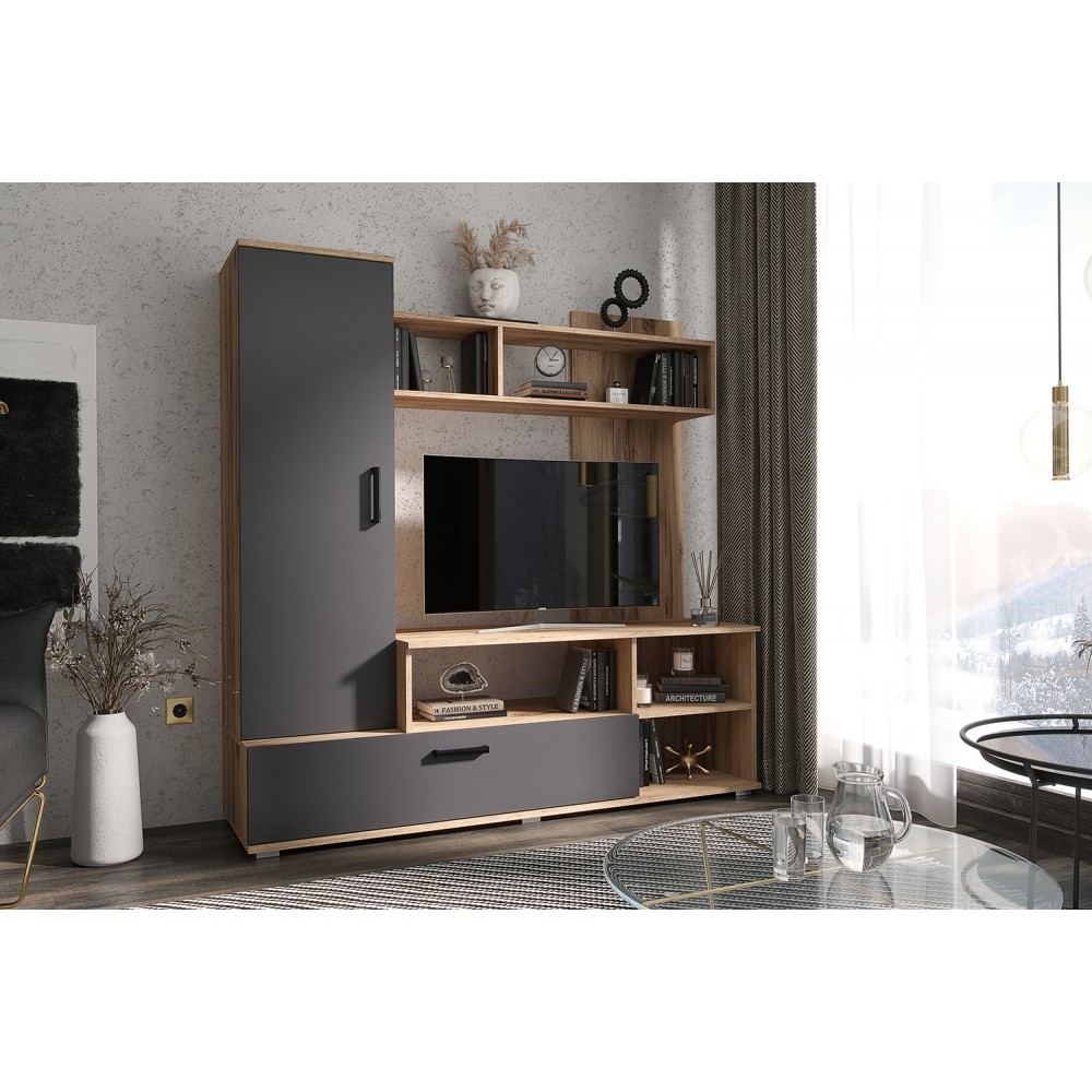 Гостиная Мини, Графит, Дуб крафт