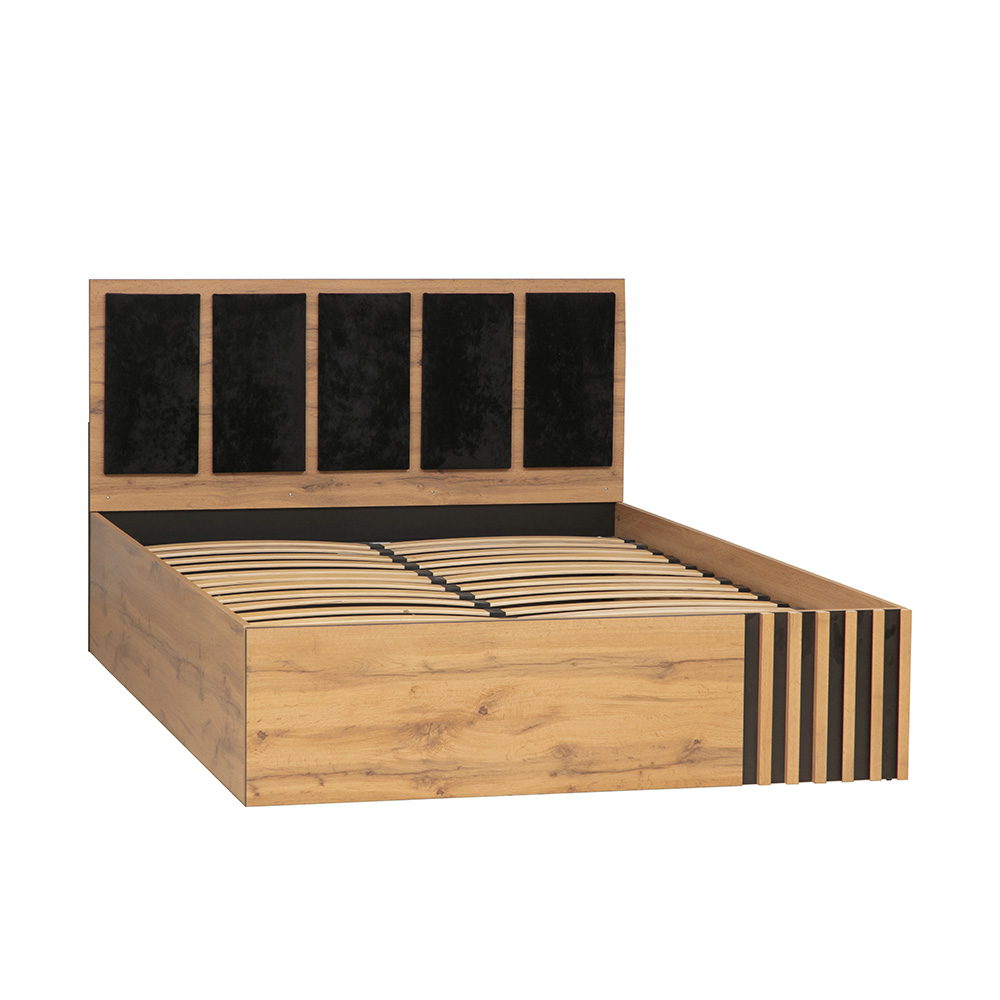 Каркас кровати Либерти 51.19 (ш. 1600), Дуб вотан, черный