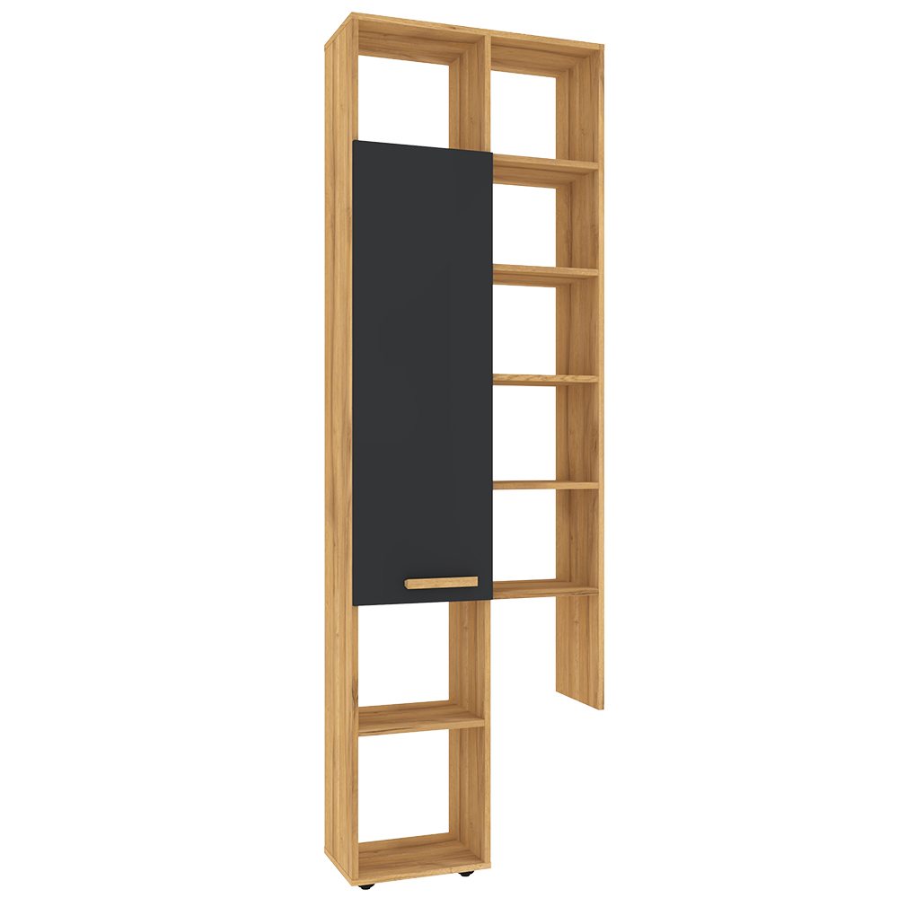 Шкаф с открытыми полками Crown 22. Графит, Дуб золотистый