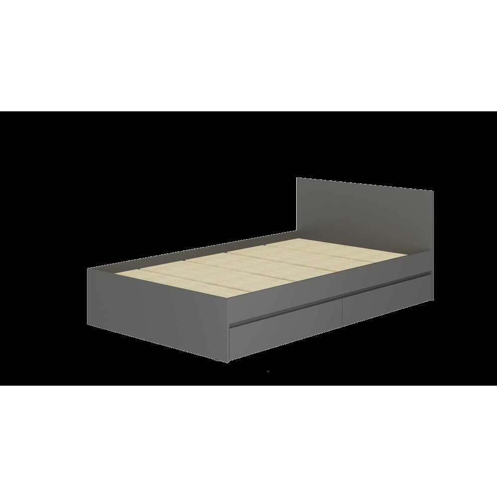 Кровать 1,2 м Симпл КР-07, графит