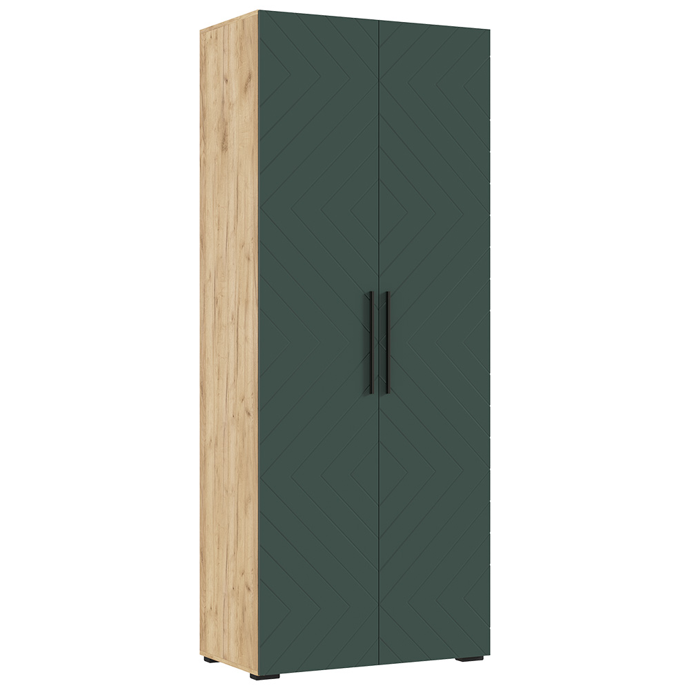 Шкаф двухстворчатый Флэш (900), Браш Мени Грин, Дуб крафт