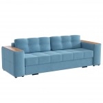 Диван раскладной Виконт, светло-голубой/мдф дуб канадский