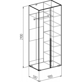 МЕГАПОЛИС №22 Шкаф 2х комби 580 дверь-дверь