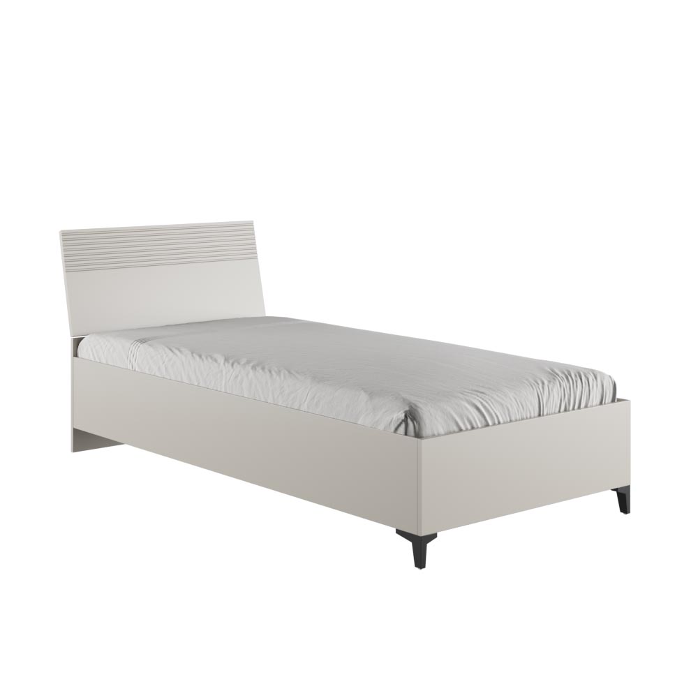 Кровать с основанием Ника (0,9м), Бежевый, Кашемир