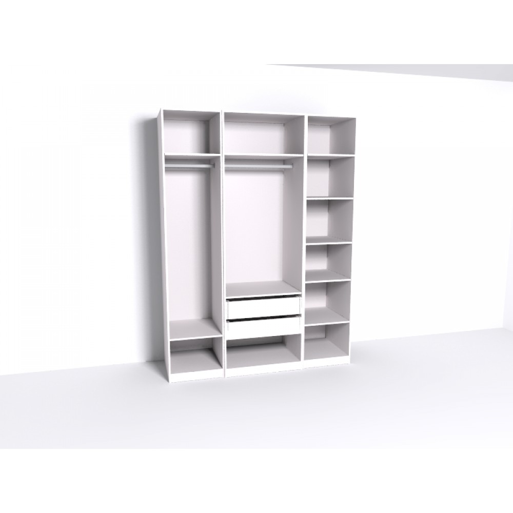 Гардеробная Рум. Комплект 4.1 без фасадов, белый