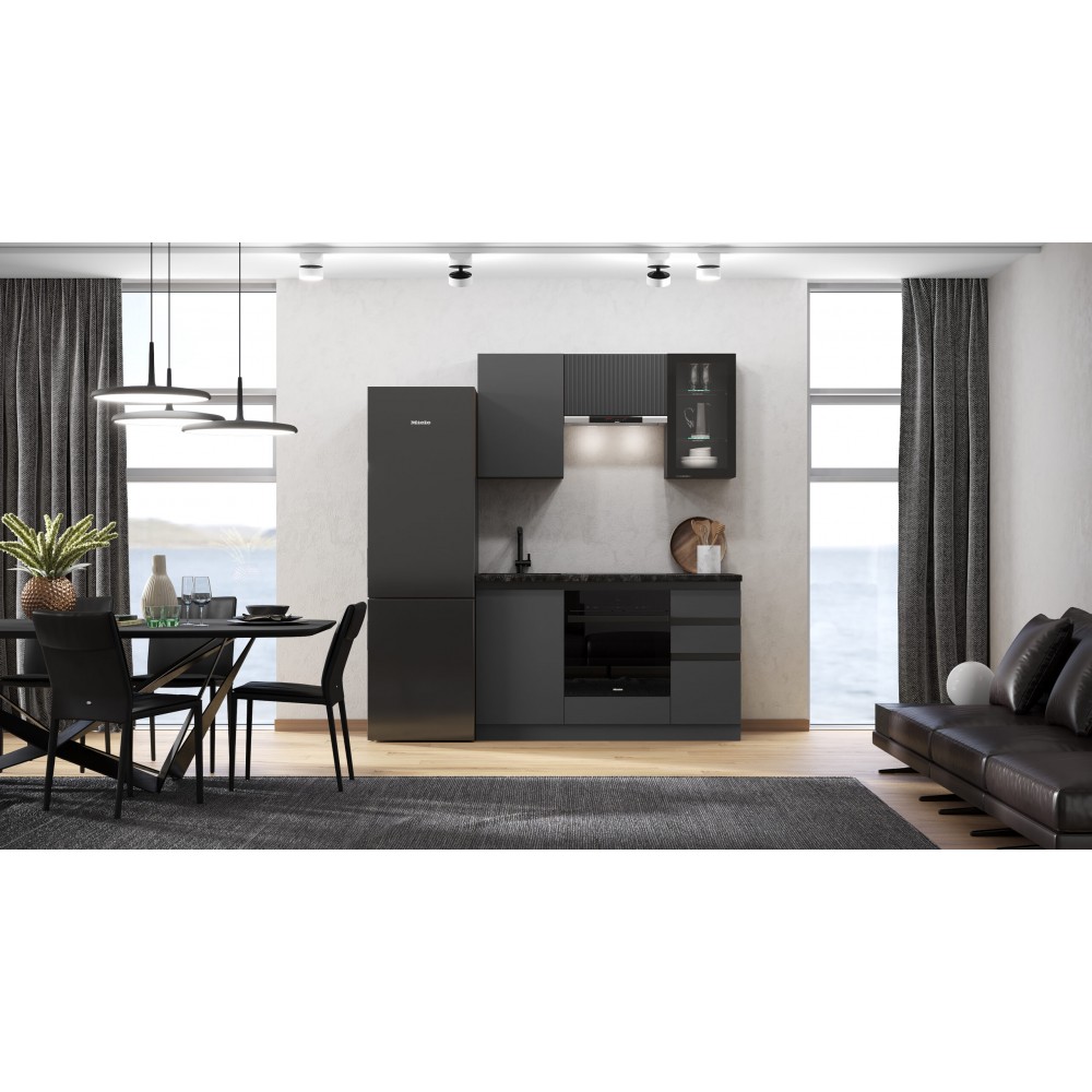 Кухня Техно-6 1,5м (Графит/Графит софт NEW)