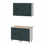 МК Аленушка 1,2м с ящ.в 2 Астра Изумруд,скоба черный,сонома