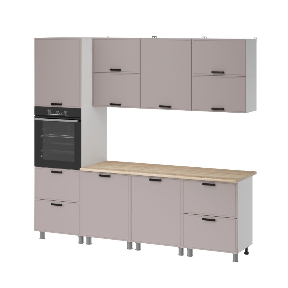 МК Аленушка 2,4м Магнолия Кашемир,скоба черный,сонома