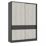 Шкаф-купе Роджина (1800), Графит, Дуб крафт белый