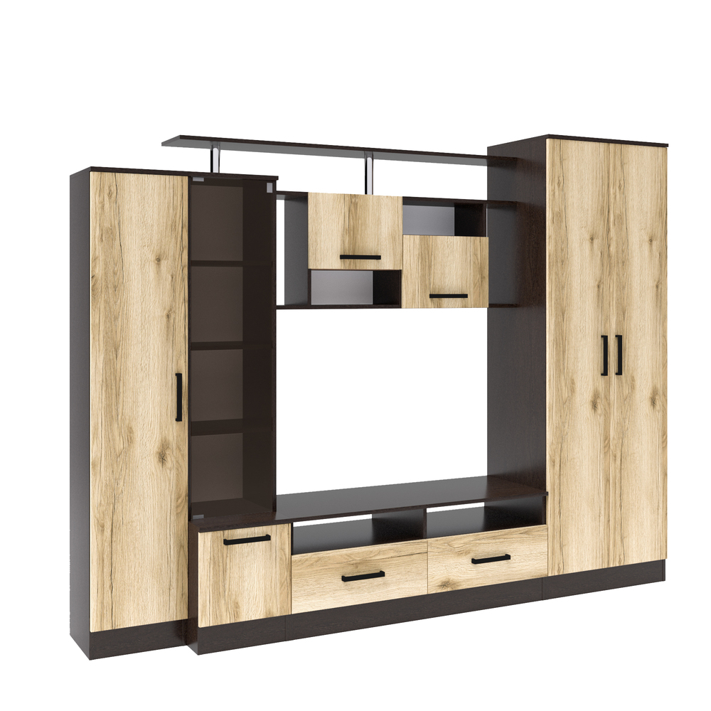 Стенка в гостиную Оскар-5, Венге, Дуб Делано