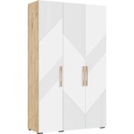 Шкаф трехстворчатый Ирис, Браш Вайт, Дуб Крафт
