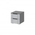 Тумба прикроватная Алмьерия ТБ-400, Серый графит, Бархат серый