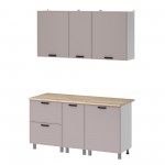 МК Аленушка 1,6м в.4 Магнолия Кашемир,скоба черный,сонома