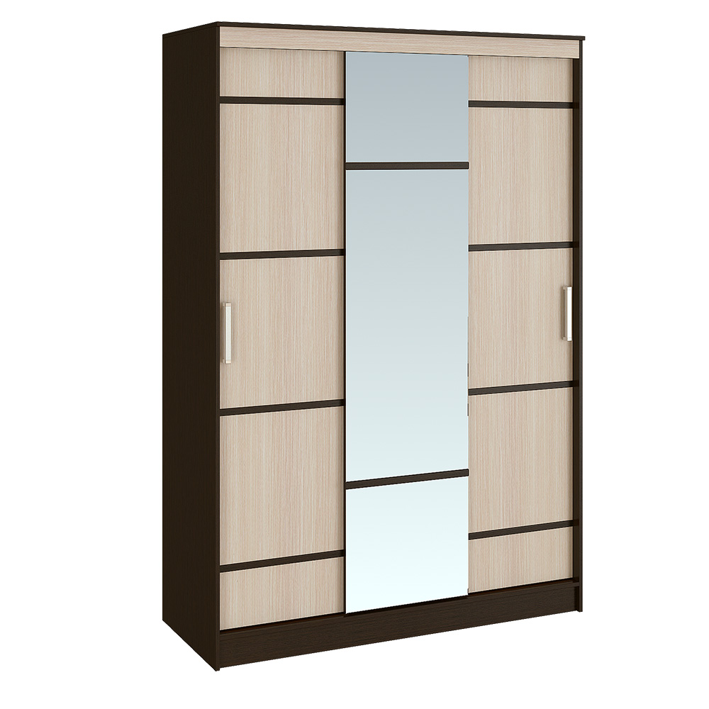 Шкаф-купе Сакура 1,5м, Дуб беленый, Венге