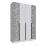 Шкаф Мадрид (1,6) с 6 ящ. внутри без зеркала белый/ателье светлое